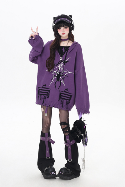 Subculture Faux Tooloos Hooded Tops