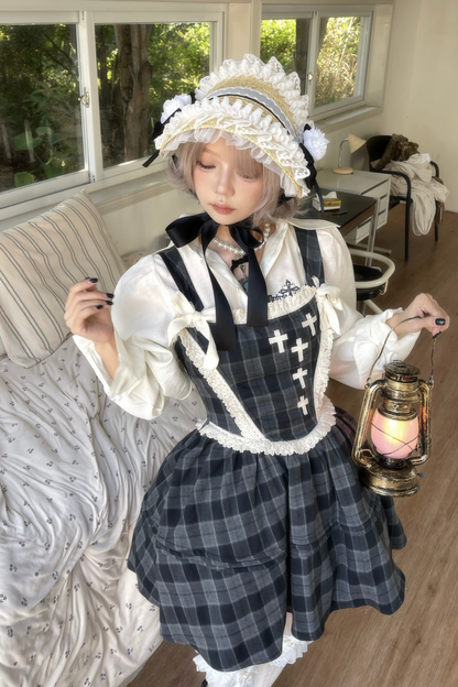 Doll Check Suspender Dress