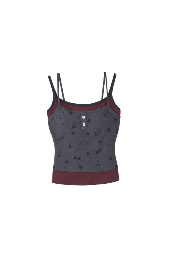 ツートンカラースプライスタンクトップス