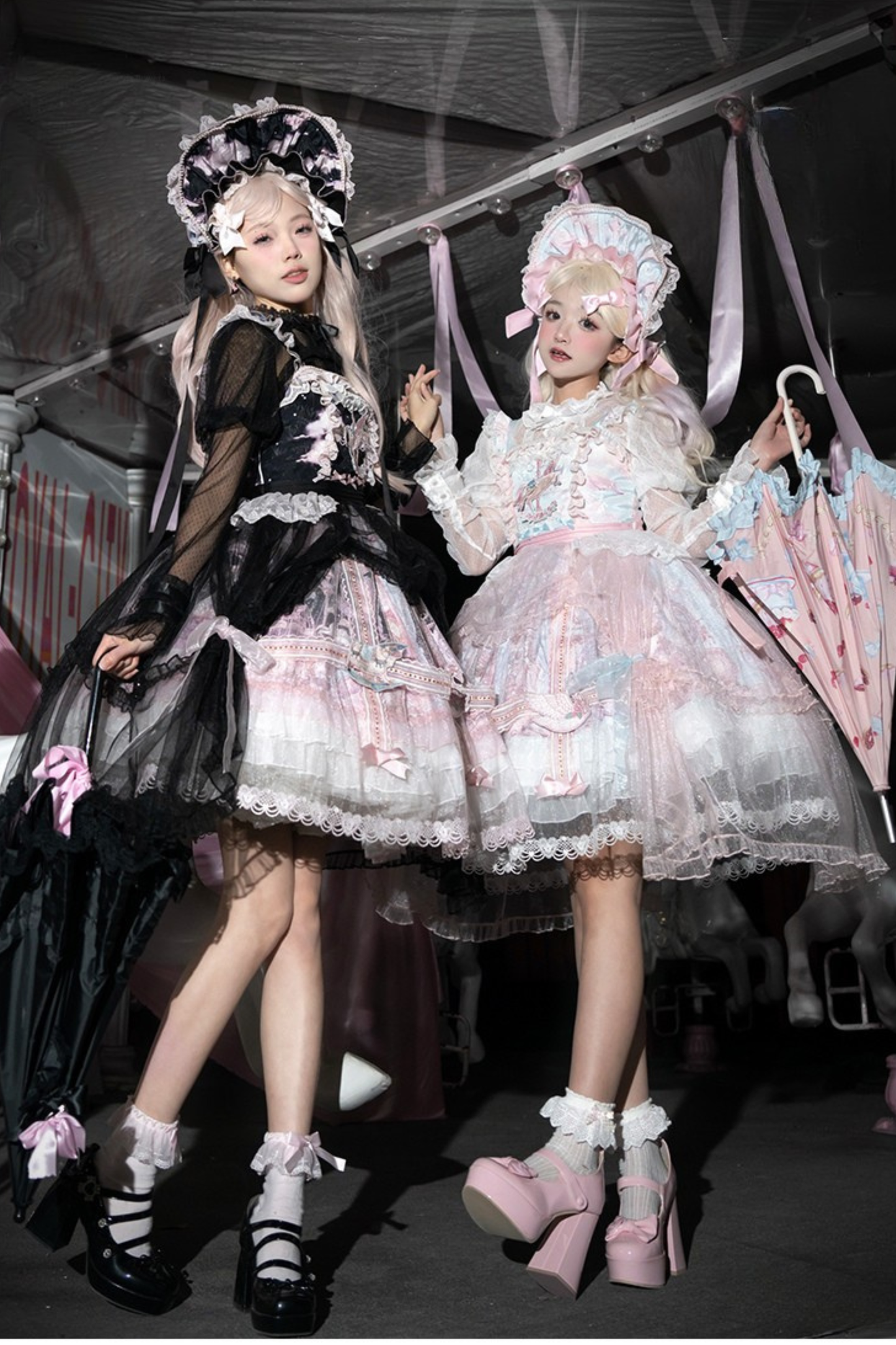 【予約商品】ペガサスガーデンチュールカーテンバードケージサスドレス＋ボンネット