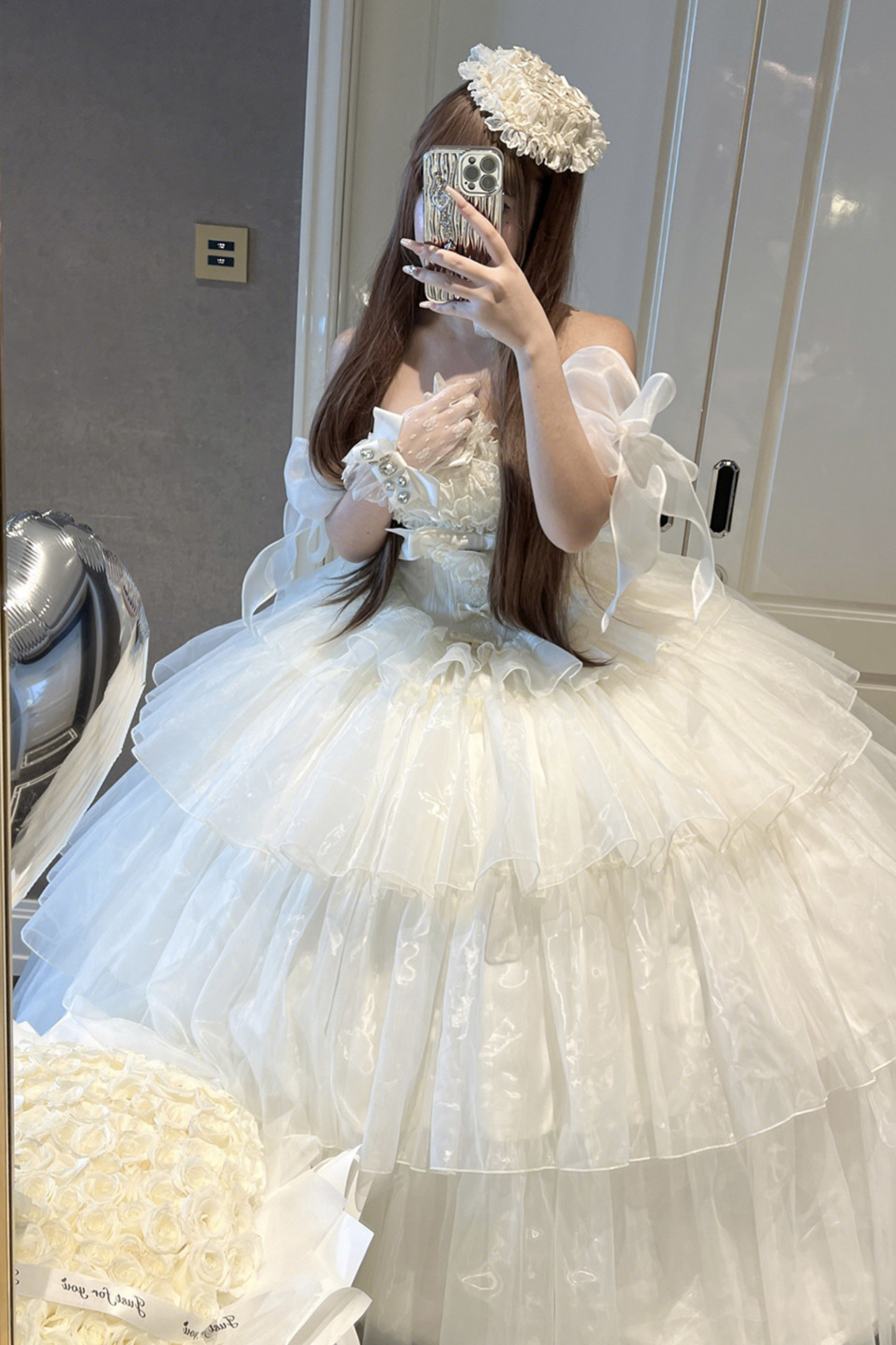 ファーストラブフローラルドレス+スリーブ