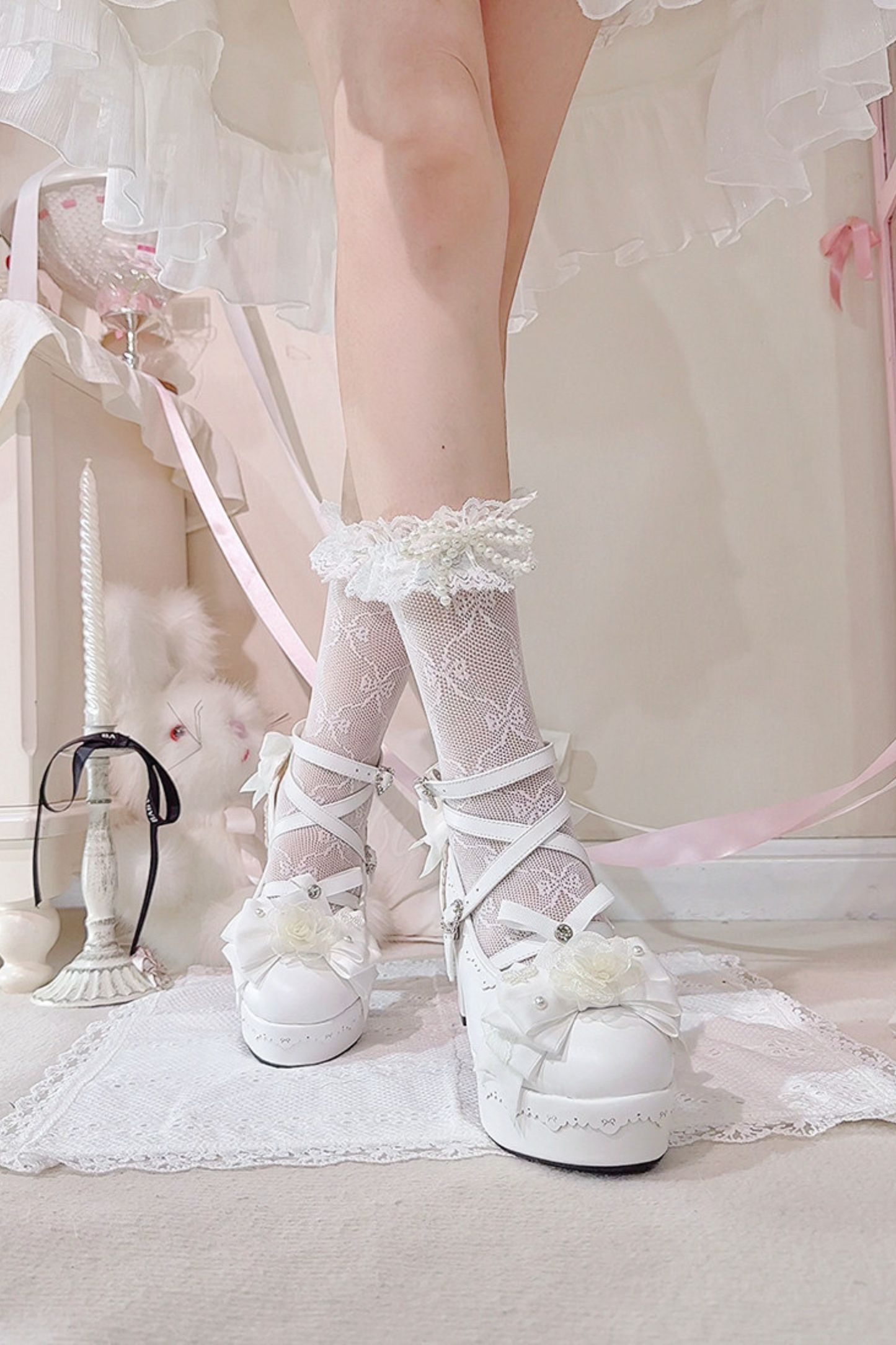 Blumen-Schleifen-Dance-Lolita-Absätze