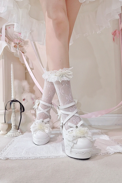 Blumen-Schleifen-Dance-Lolita-Absätze