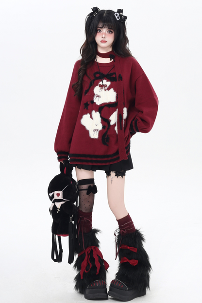 ラビットクルーネックプルオーバーニット