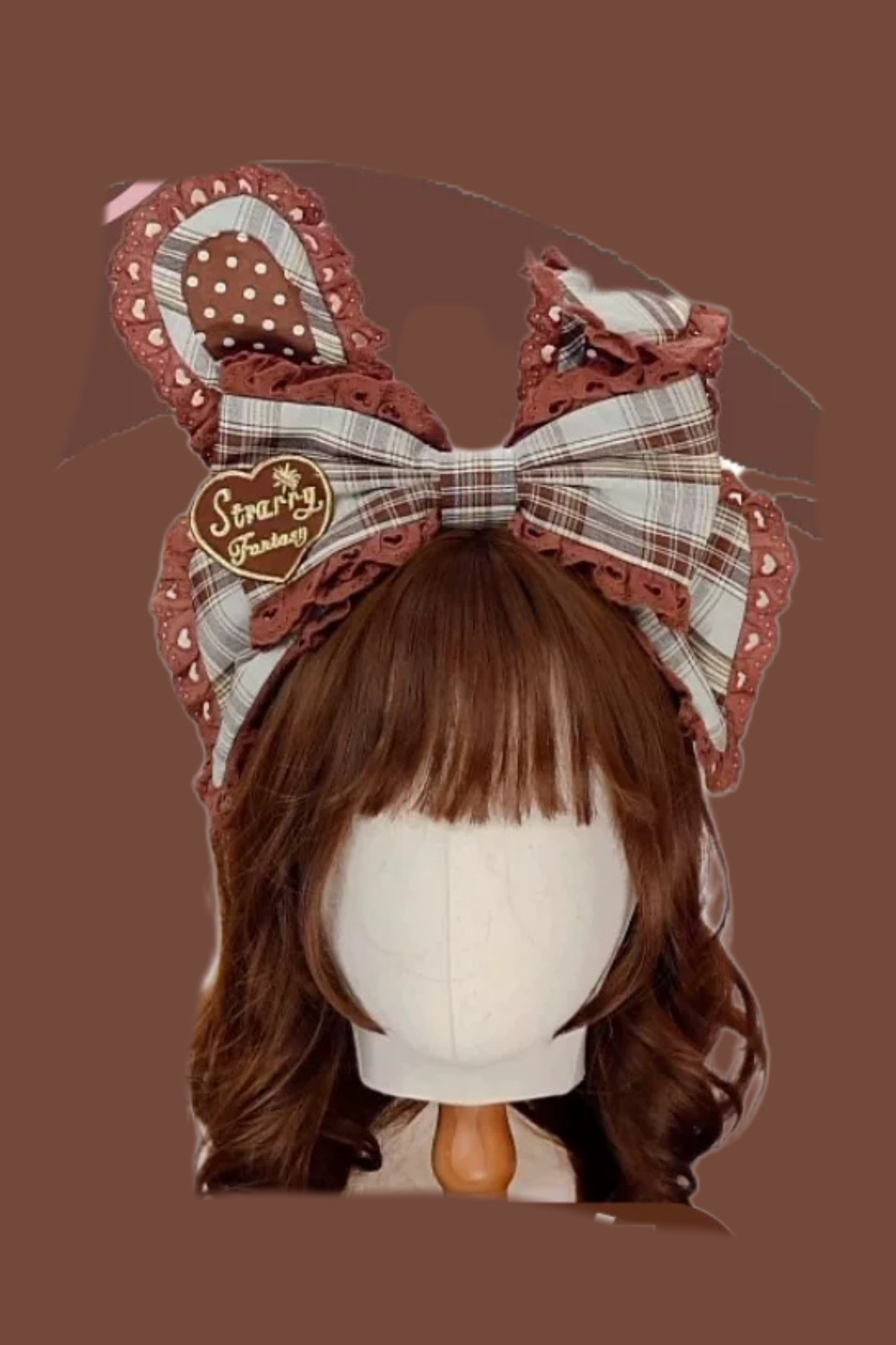 Check Sweet Girly Lolita Tiered Dress + Headband + Hairband