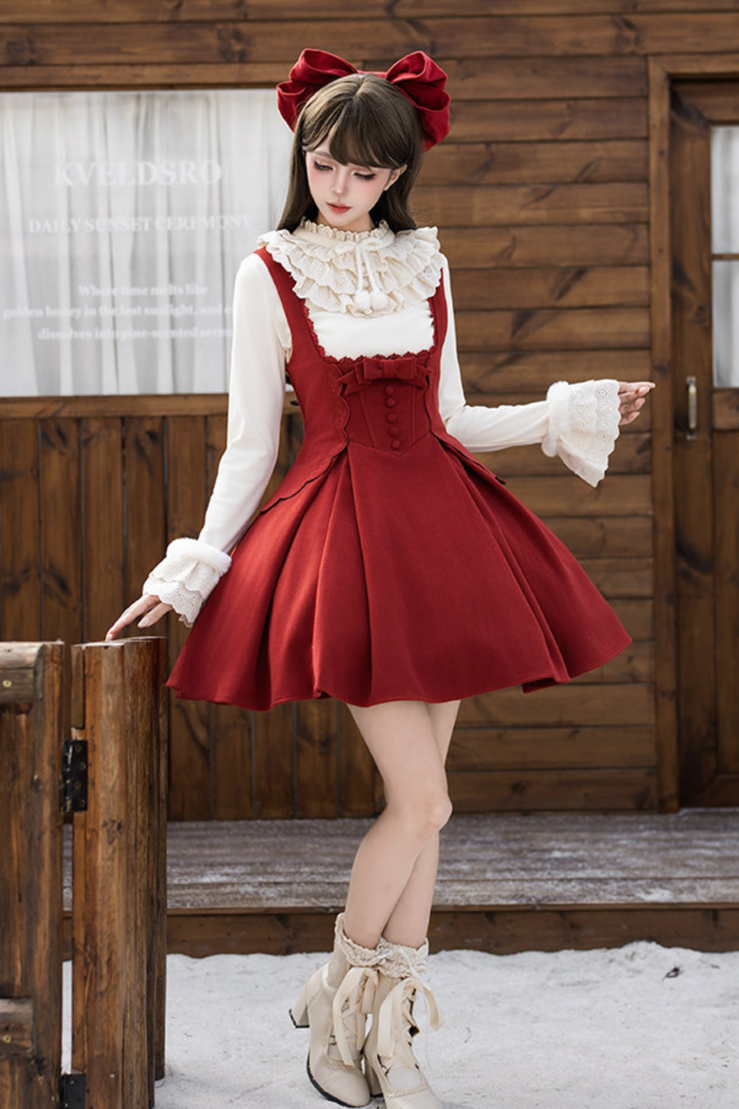 Velvet Rose Suspender Dress + Top + Ribbon