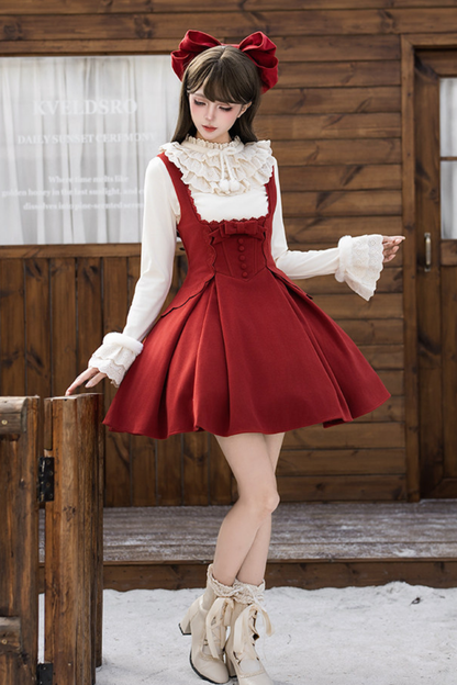 Velvet Rose Suspender Dress + Top + Ribbon