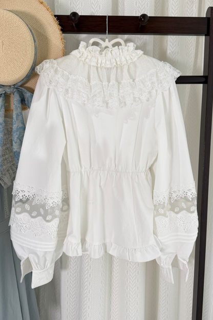 モーニングミストレースレトロブラウス