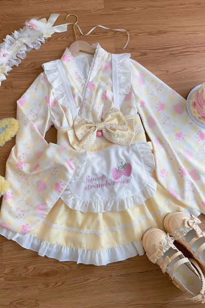 [Reservation Product] Strawberry Retro Cafe Japanese Style Lolita Dress