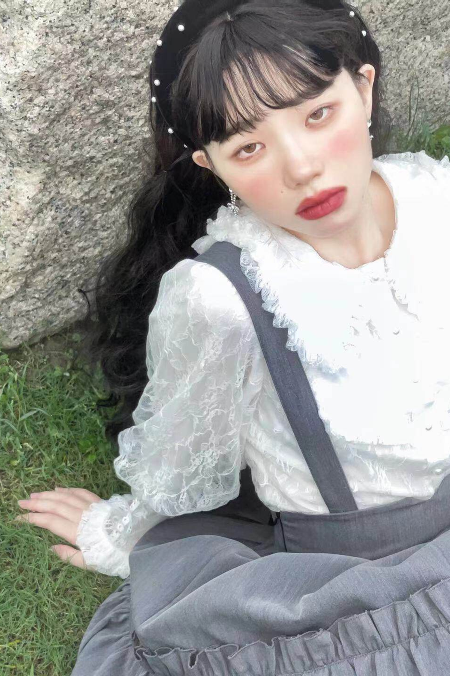 レトロスタイルロリータサスペンダースカート