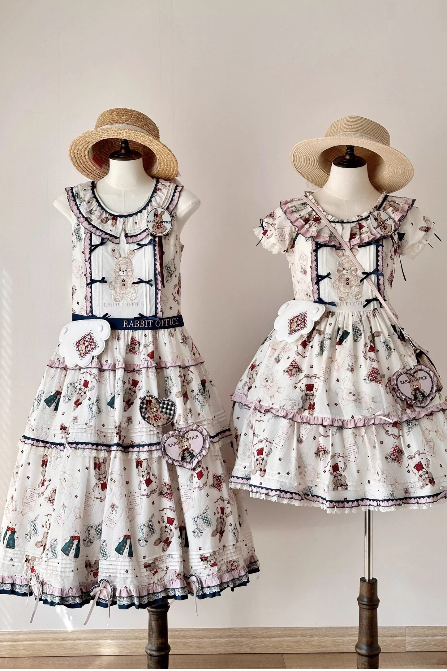Retro Bear Puff Sleeve Dress + Sleeveless Dress