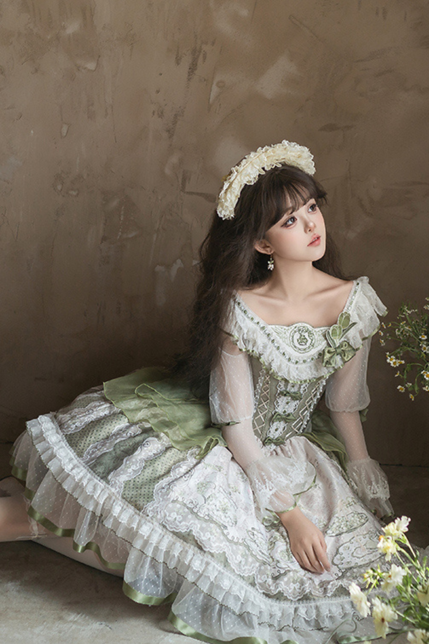 [Reservations] Fresh Green Print Kula Lolita Dress + Brooch