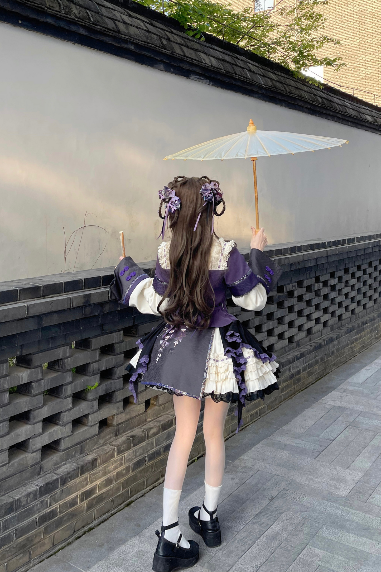 China Style Girl Lolita Top + Skirt + Catsuit + Clips