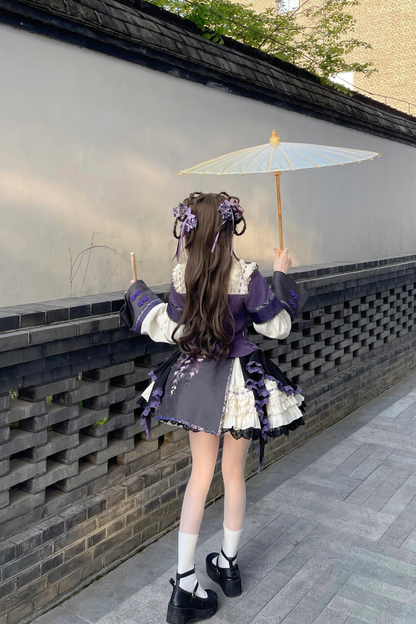 China Style Girl Lolita Top + Skirt + Catsuit + Clips