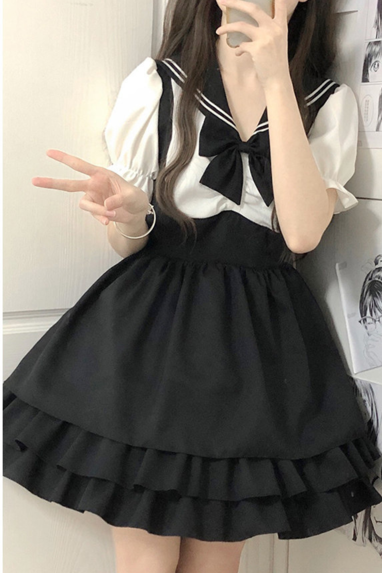 ダークキュートセーラードレス+インナースカート