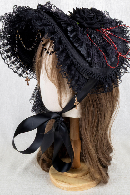 ゴシックエレガンクリップハット+ボンネット+フラットハット
