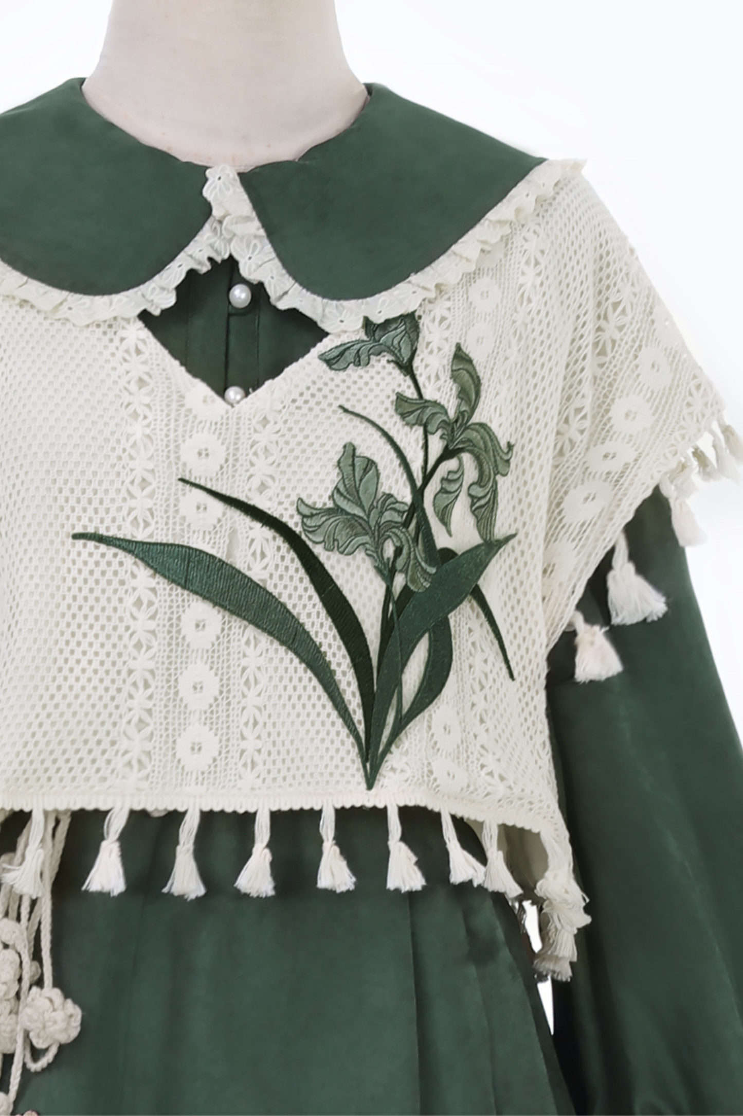 Dark green retro dress + vest