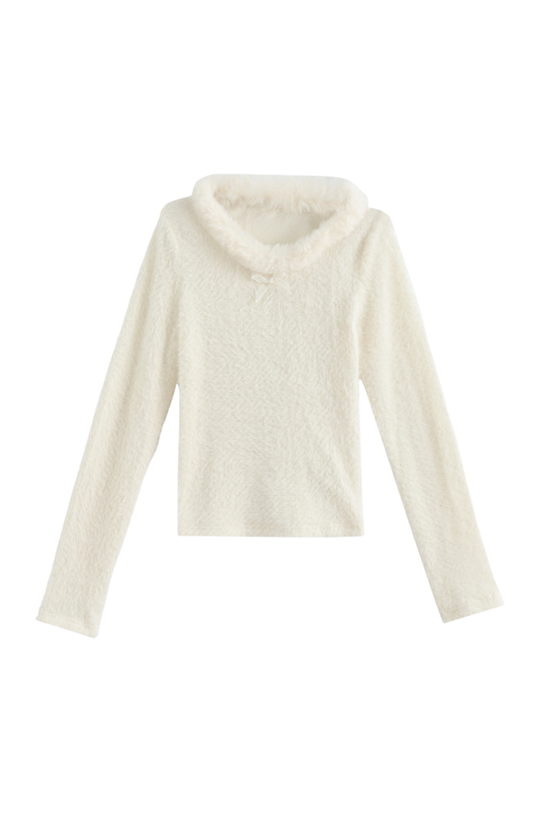 スイートリボンファーニットトップス