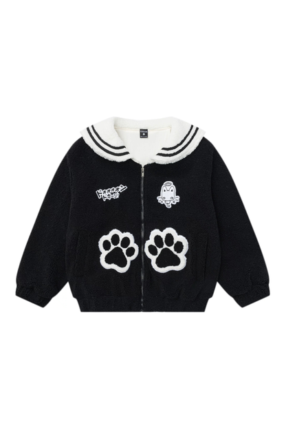 Cat Sailor Loose Zip Jacket