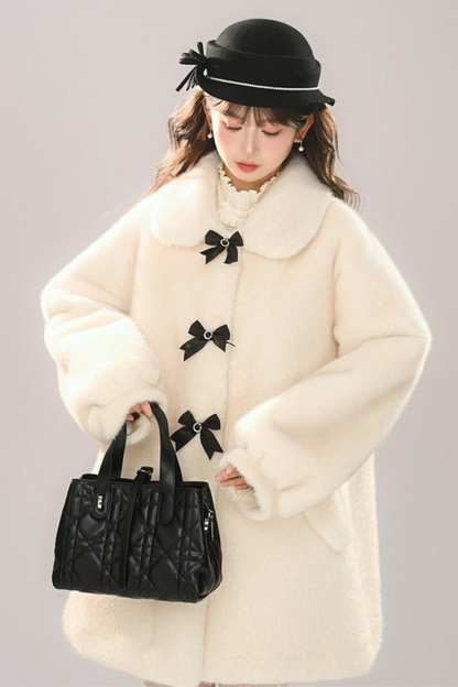 トリプルリボンミドルファーコート