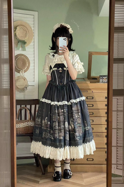 スペルコレクションルームステッチフェイクツーピースドレス