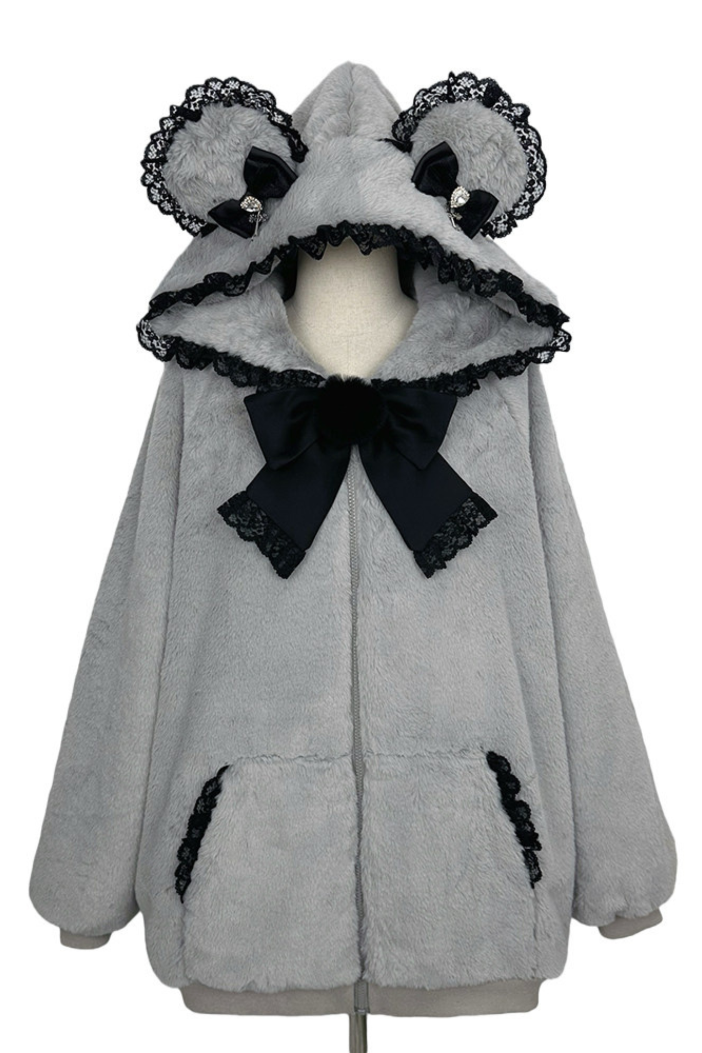 Snow Mouse Lace Fur Coat