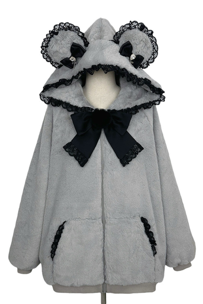 Snow Mouse Lace Fur Coat
