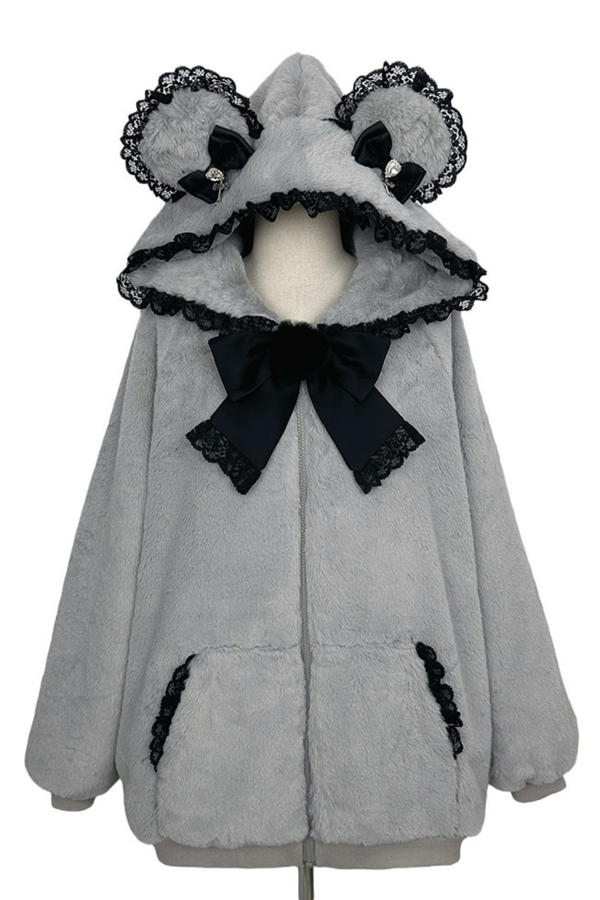 Snow Mouse Lace Fur Coat
