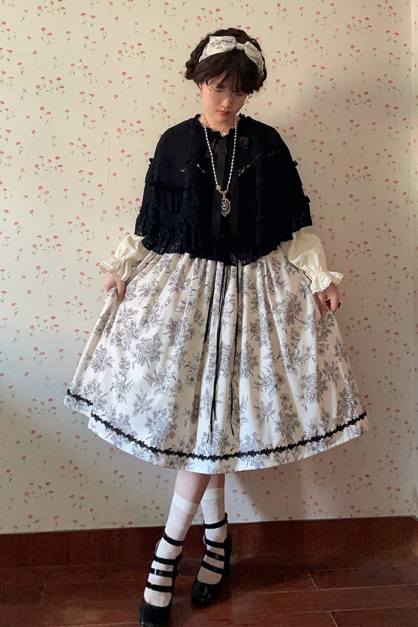 スケッチワイルドローズエレガントロリータドレス