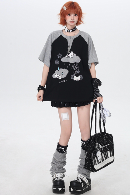 Two-Tone Loose Oversized Top