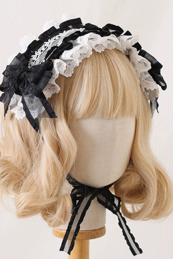 フラワーフリルロリータヘッドバンド