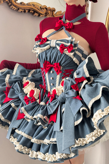 Cherry Rabbit Lolita Dress + Short Cardigan