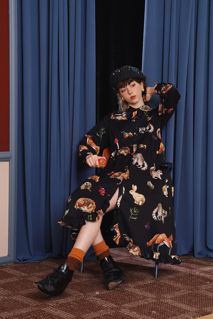 Animal Print Classic Art Style Loose Dress