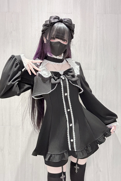 地雷フレアフェイクツーピースワンピース