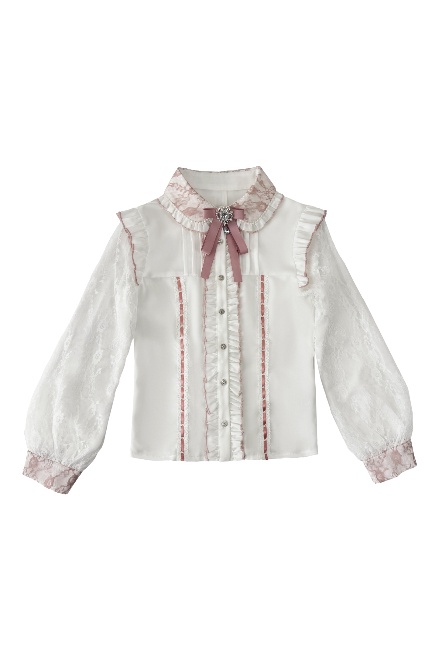 Lace Ruffle Fleece Shirt