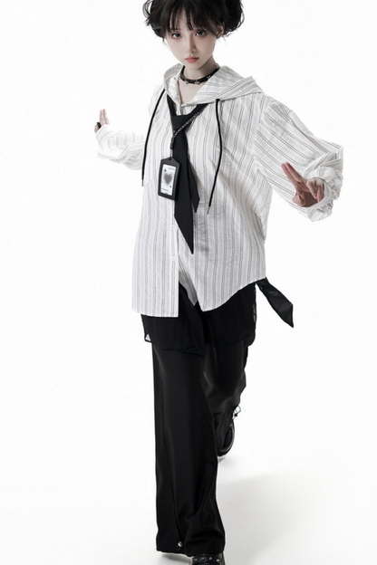 ストライプカップルガールフレンドチャイナセットアップ