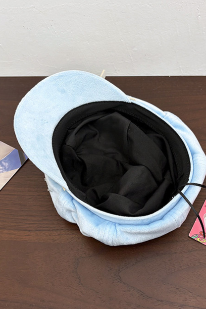 Blue Kitten Ear Beret