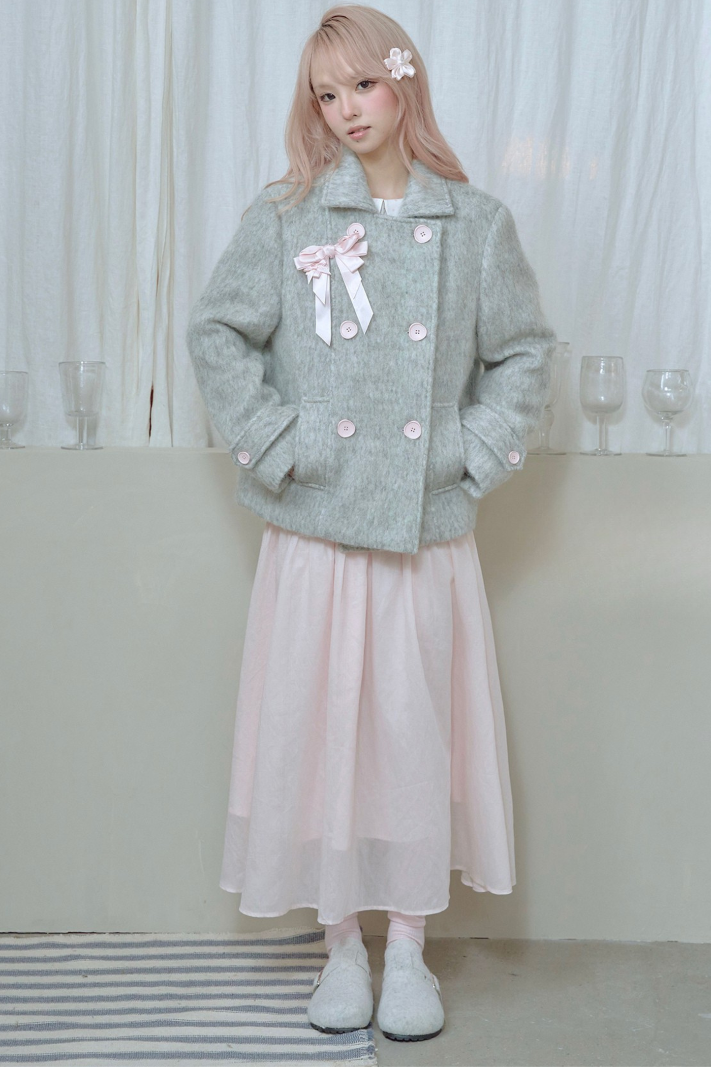 Sweet Double-Breasted Short Coat