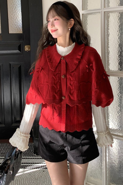 ガーリールーズラペルセーター