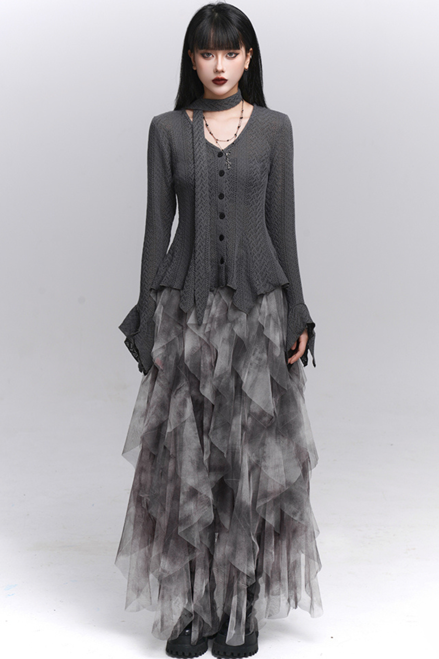 タイダイシアーフェザースカート