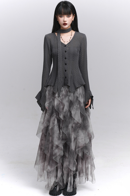 タイダイシアーフェザースカート