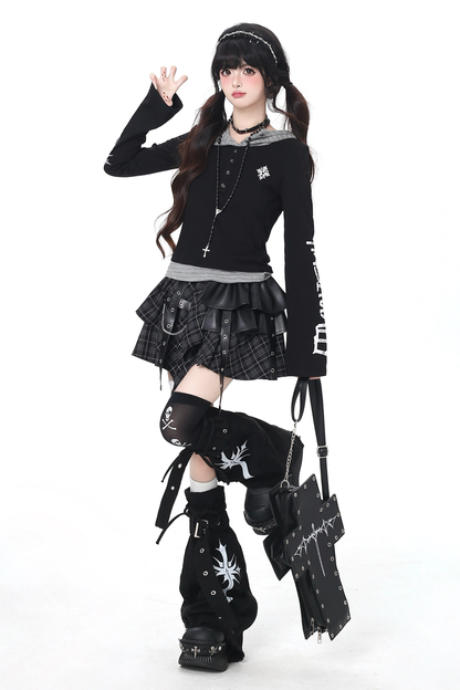 ゴシックアームデザインフードトップス