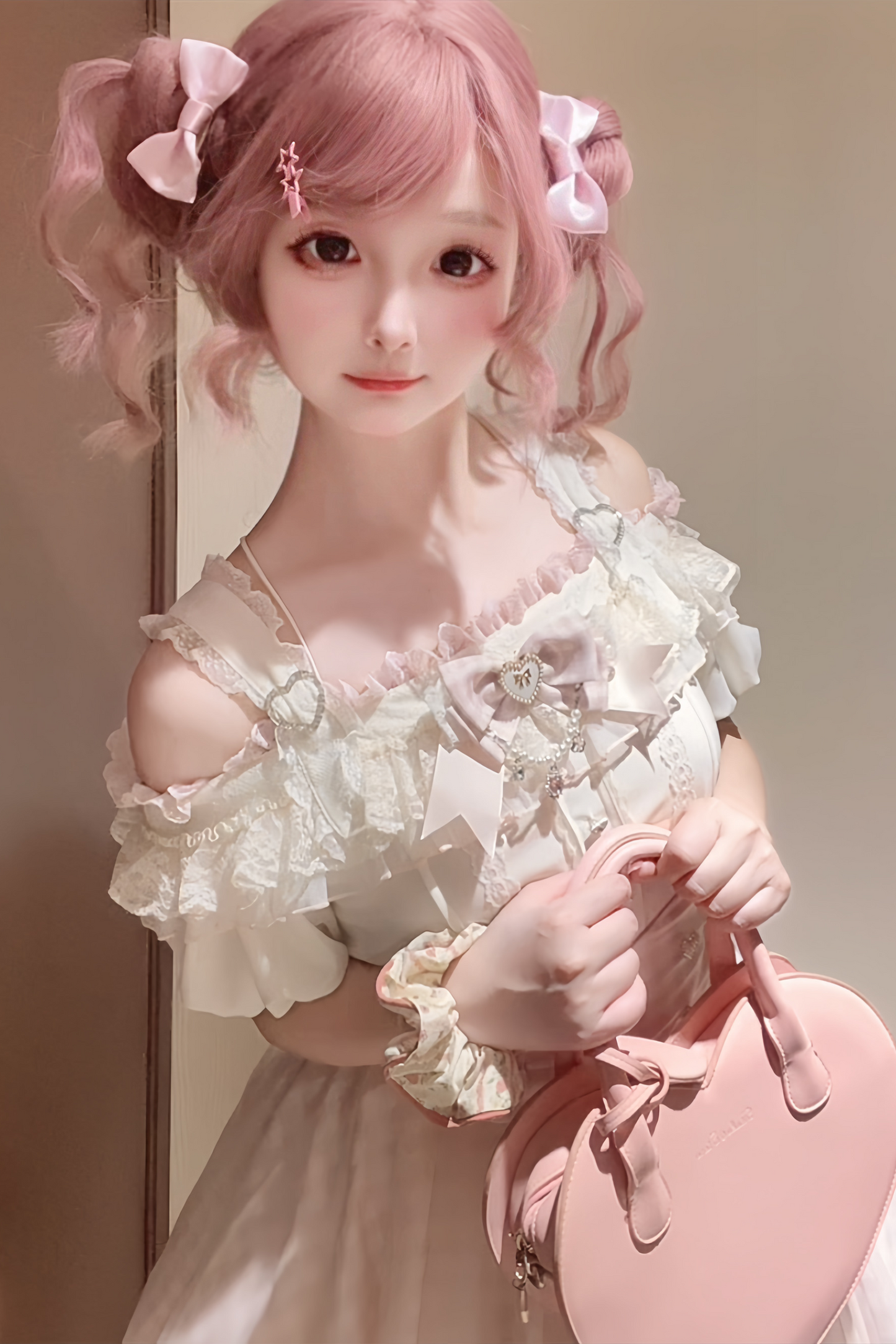 【予約商品】量産オフショルダートップス+ハイウエストスカート