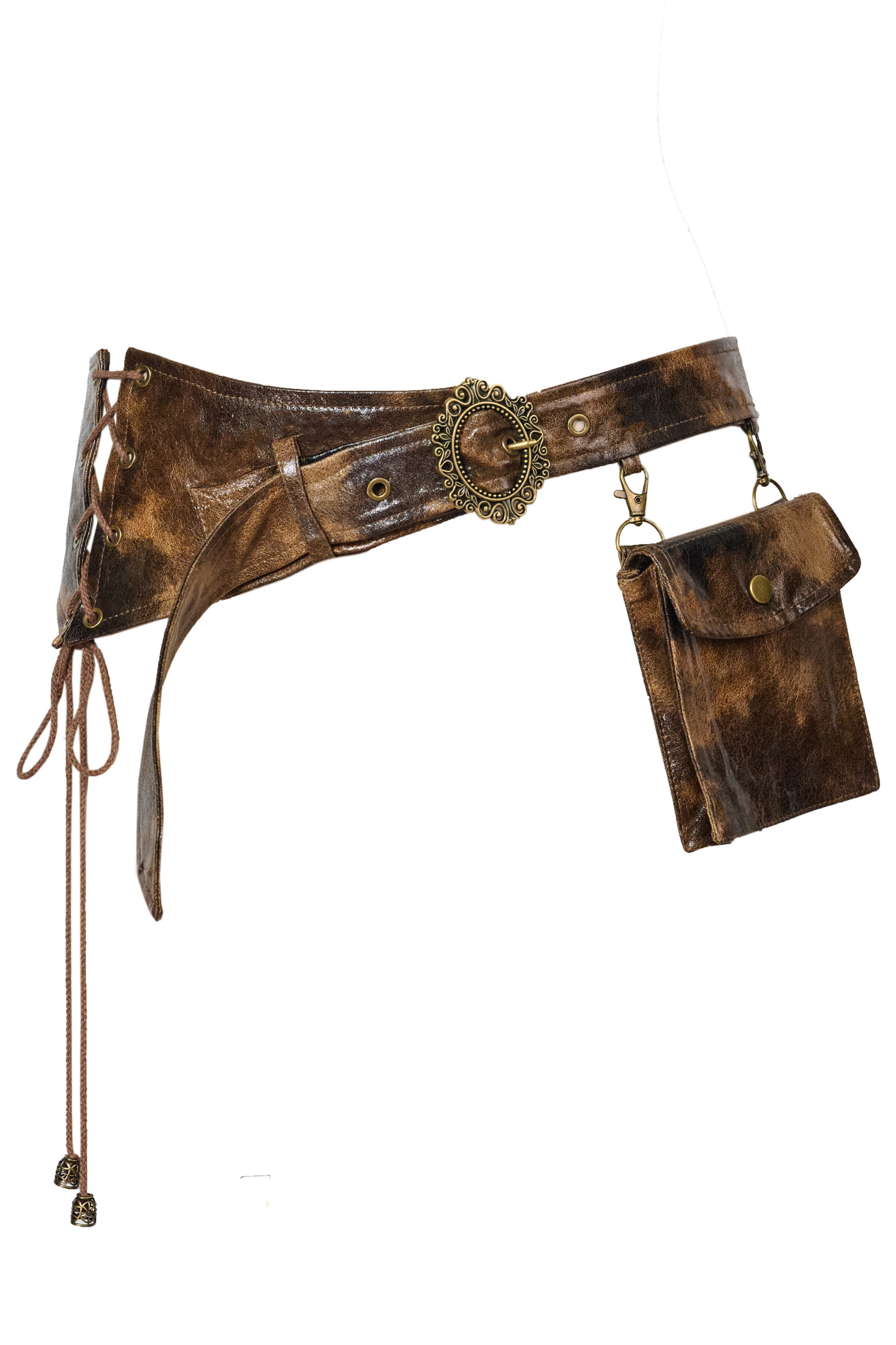 Punk Retro Knitted Top + Sleeveless Top + Belt + Brooch