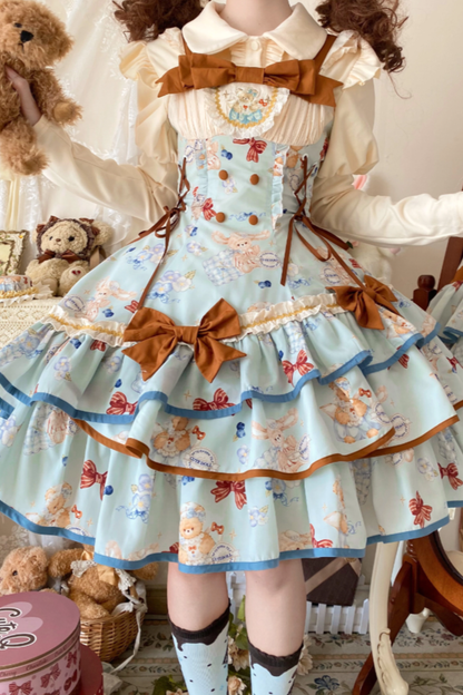 シーサイドベアティーパーティーロリータドレス+ケープ