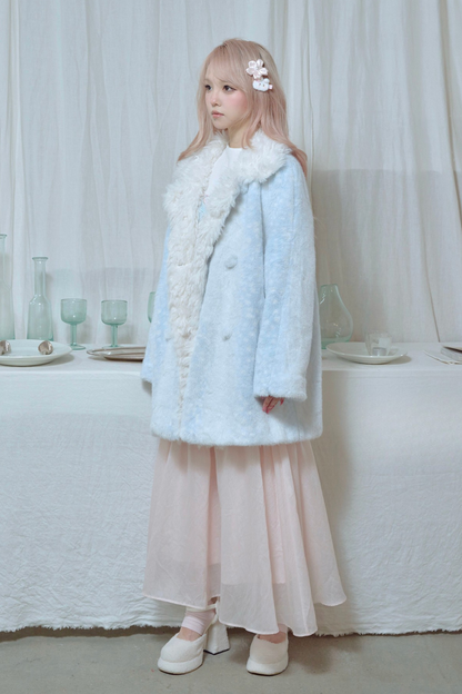 Gradient Rabbit Fur Coat