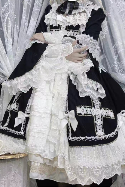 ゴシックドールレースドレス+ボンネット