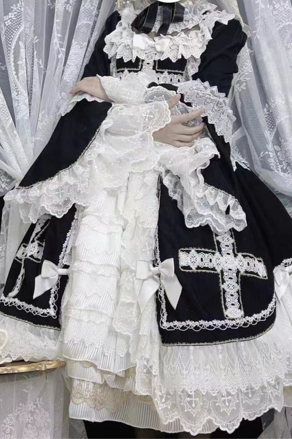 ゴシックドールレースドレス+ボンネット