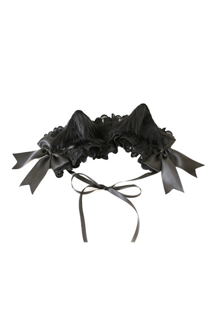 Dark headband with cat ears