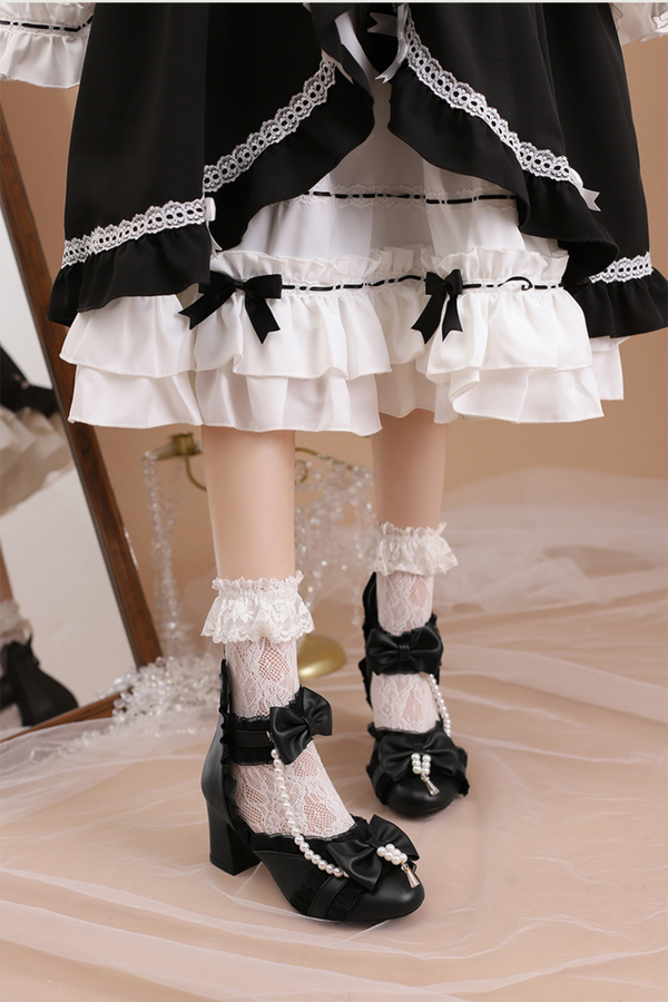 Pearl Ribbon Princess Lolita Shoes